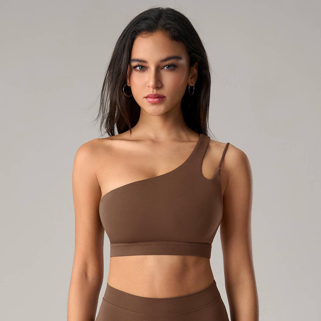 Sodalemon - Vente Brassière de sport – femme - Brassière de sport asymétrique pour femme avec bretelle unique croisillons10