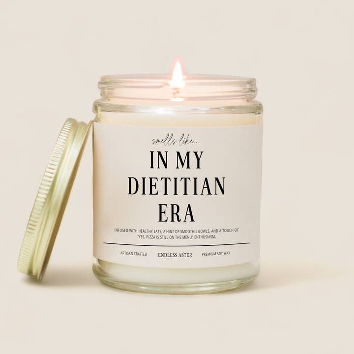 In My Dietitian Era - 8, 16 oz Soy Wax Jar Candle, Career for wholesale by Endless Aster