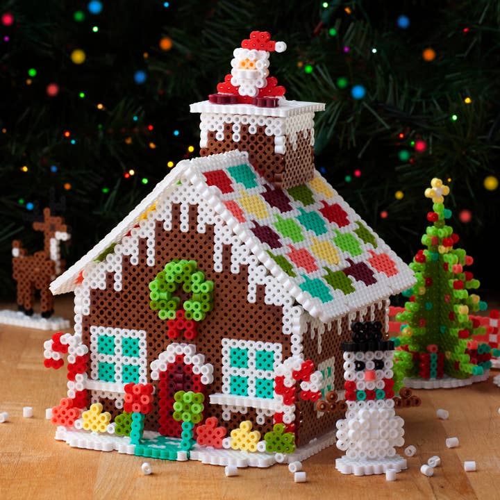 Anker Play Products - Wholesale DIY Craft Kit - Kids - Perler Beads Gingerbread Theme House Kit