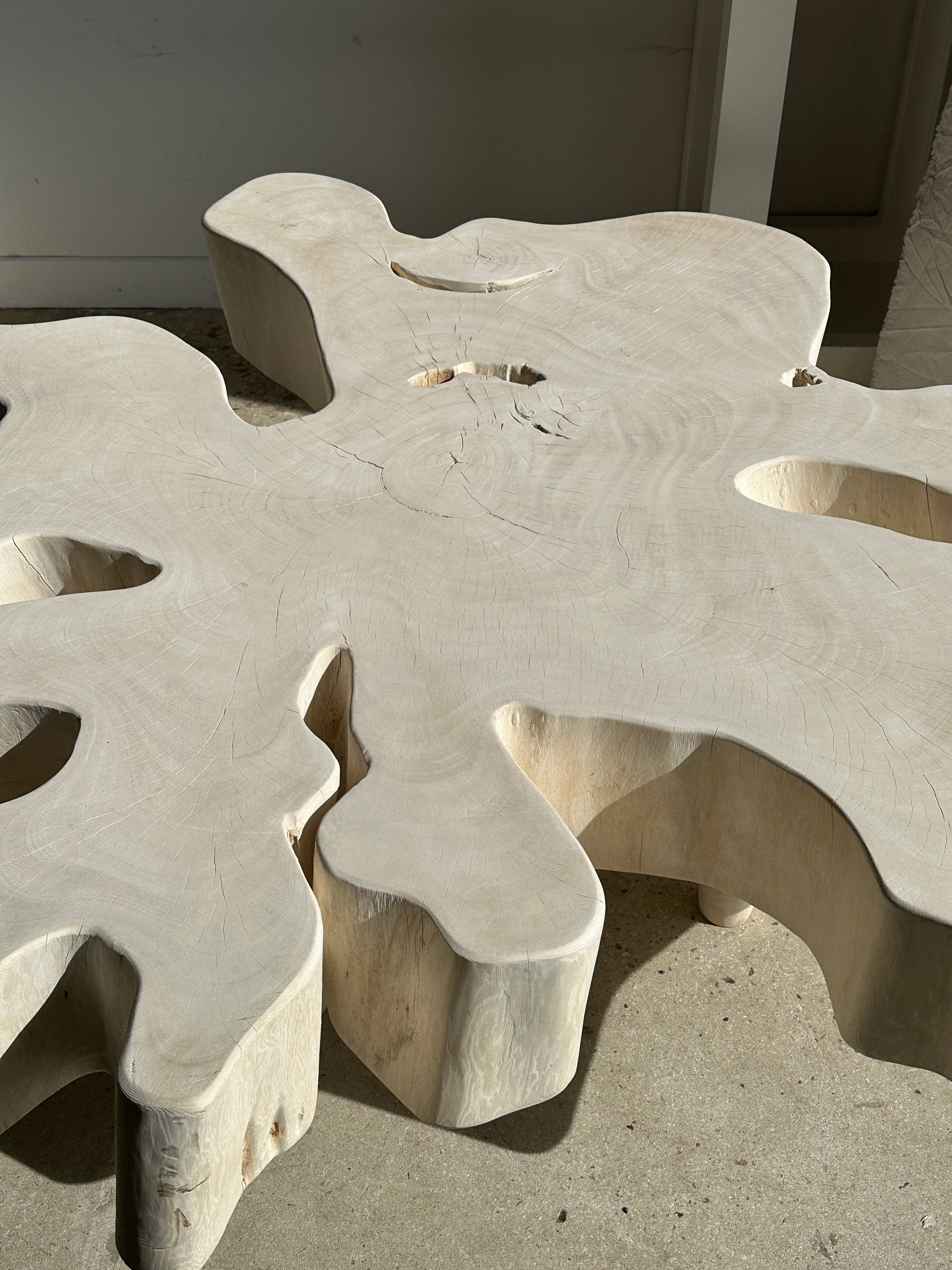 Office Objets - Wholesale Coffee Table - Very large coffee table in bleached mango wood with organic top D:140cm10