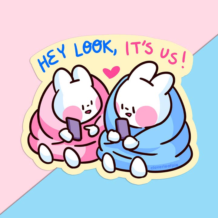 Hey Look, It's Us! Vinyl Sticker for wholesale by Cloverleafpie