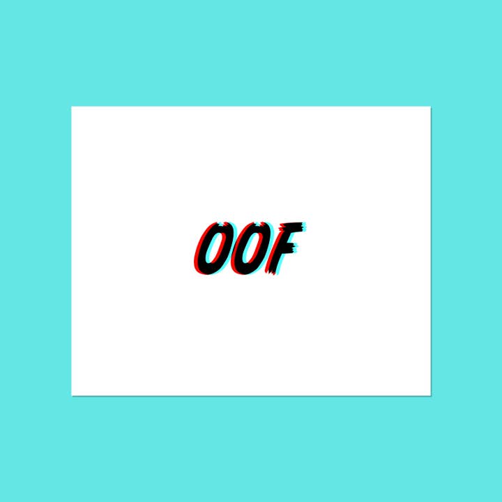 Oof Print, Anaglyph Style for wholesale by Bolts and Stars