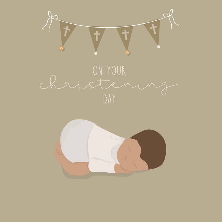 Cartão Dia do Batizado - Imagem de Baby Boy por atacado de The Handcrafted Card Company