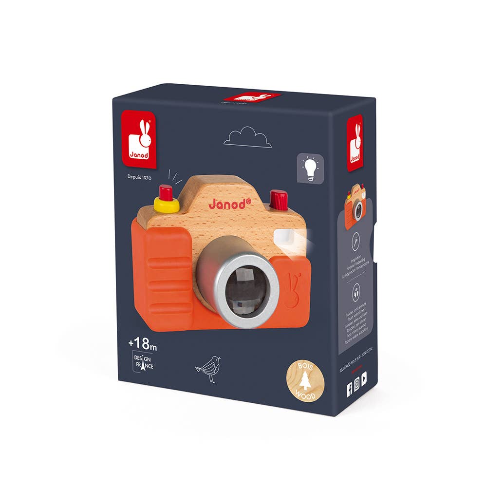 Janod - Wholesale Wood Toy - Kids - Sound Camera - Batteries Included - Silicone Case11