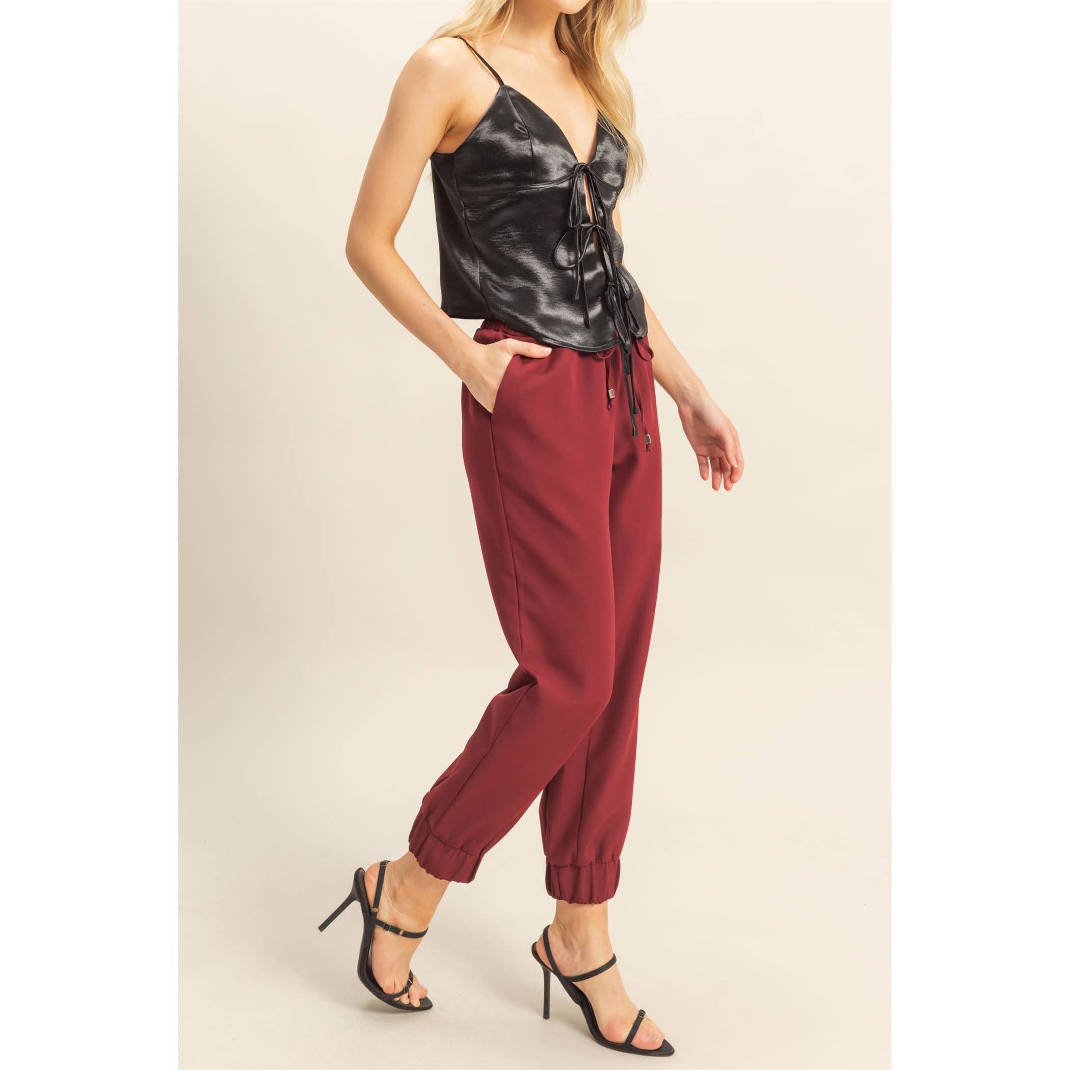 HYFVE - Vente Pantalon – femme - Joggeurs à cordon de serrage avec chevilles froncées4