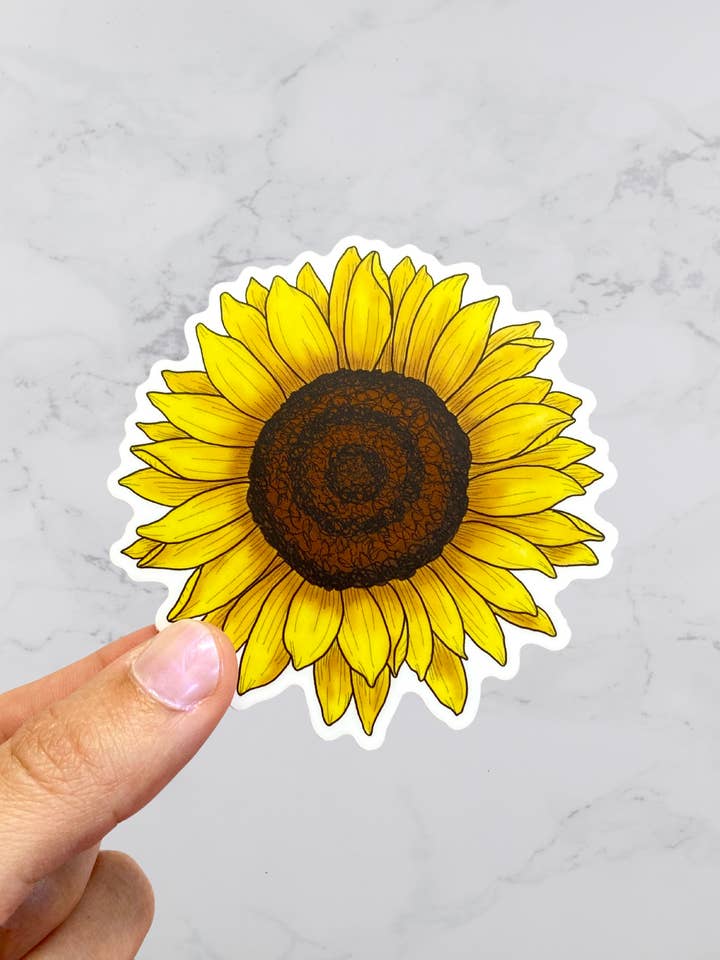 Autocollant tournesol, vinyle imperméable pour la vente par Karen B Creations