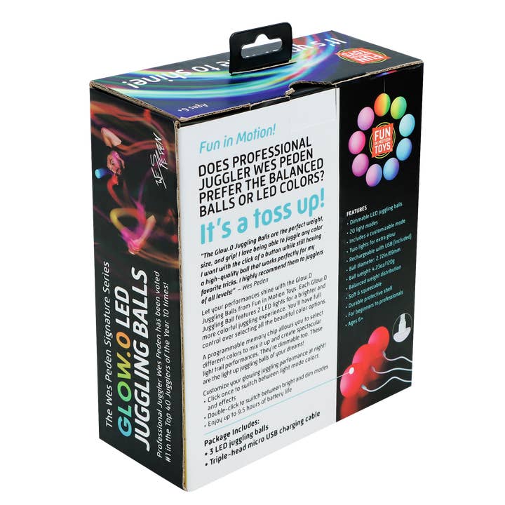 Fun In Motion Toys - Wholesale Light-Up Toy - Kids & Baby - Glow.0 LED Juggling Ball Set, Wes Peden1