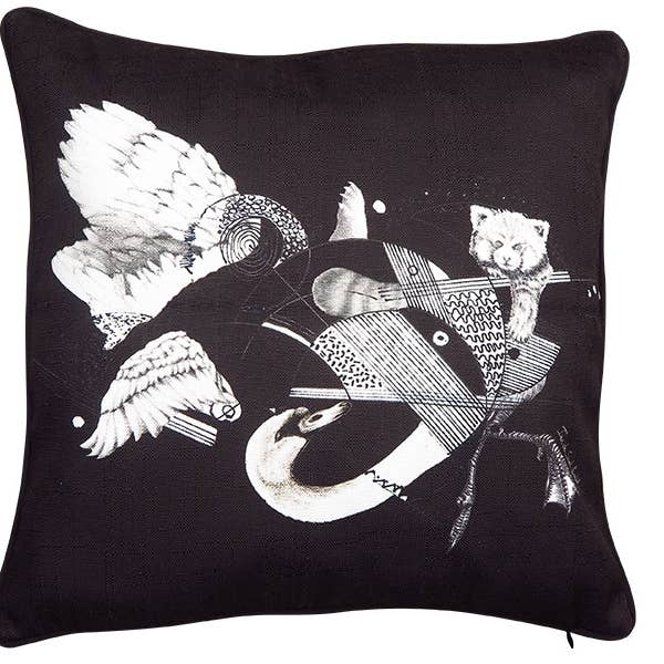 velvet cushion cover: Swan for wholesale by Ina de saint andeol