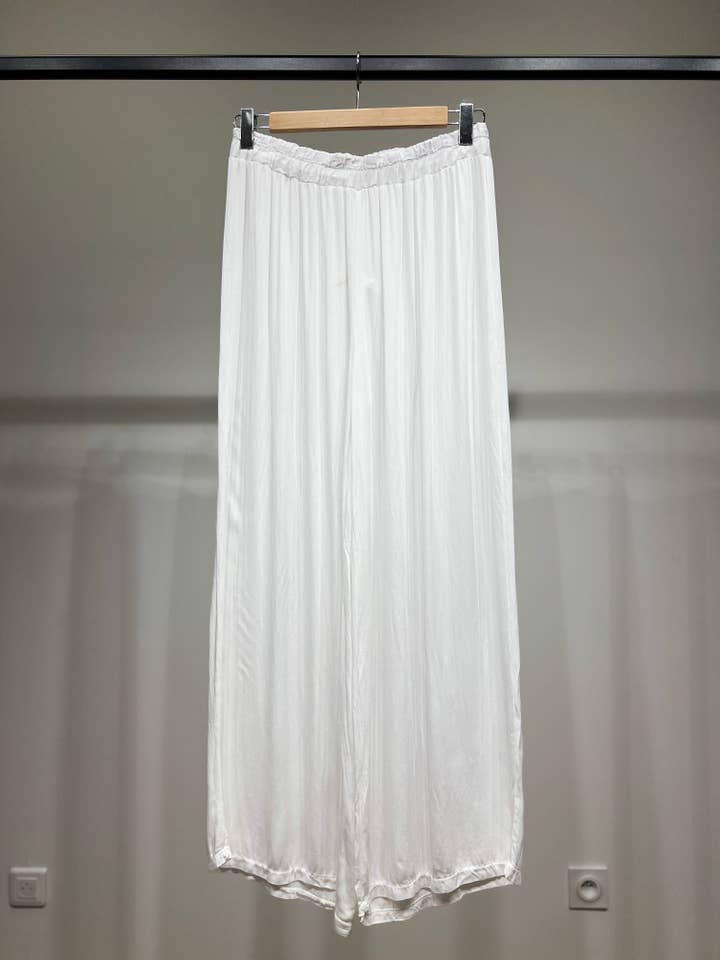 L'Emotion - Wholesale Pants - Women's - Wide Fluid Pants with Elastic Waist 100% Viscose