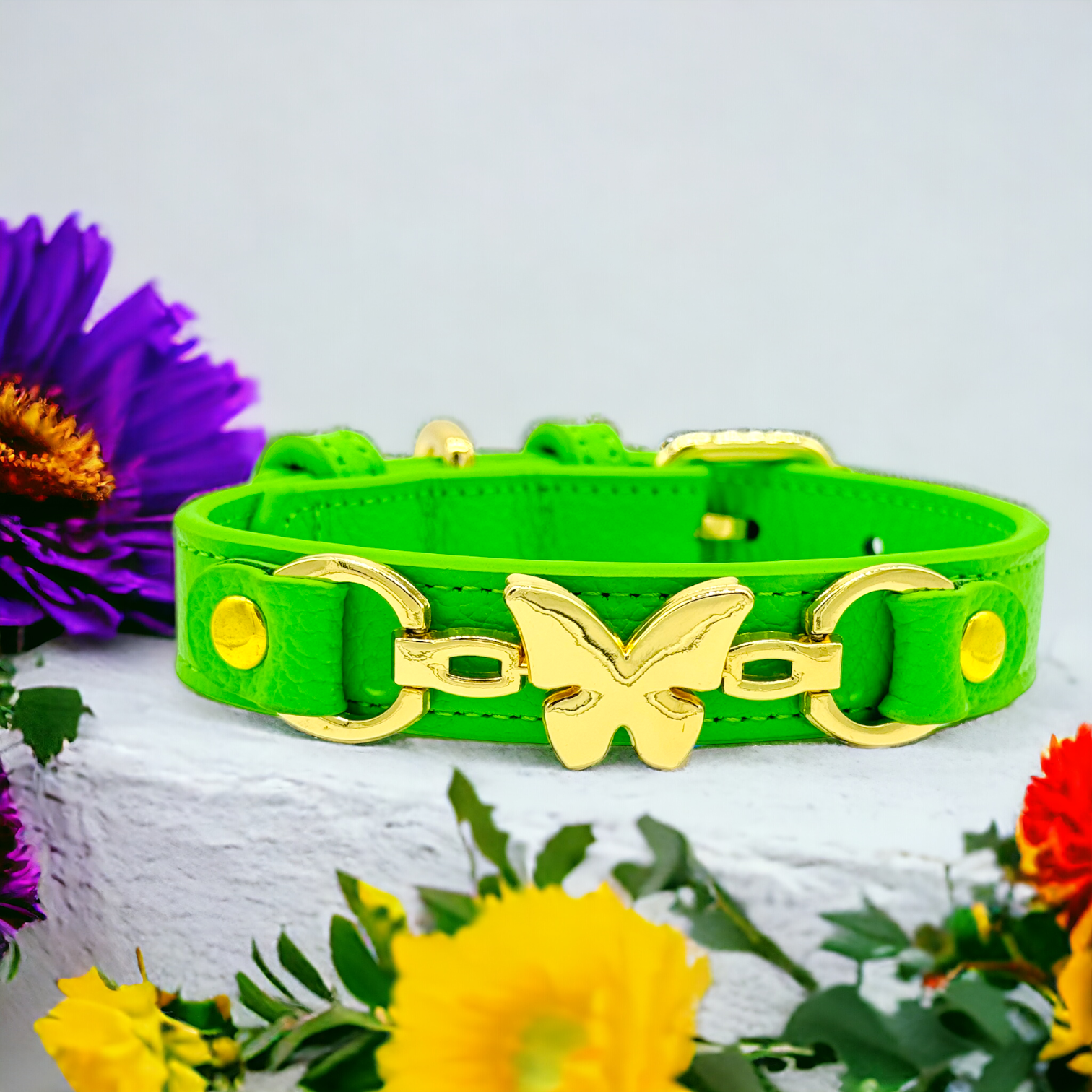 PupWiser - Wholesale Pet Collar - Dog - BUTTERFLY Handmade Leather Dog Collar1
