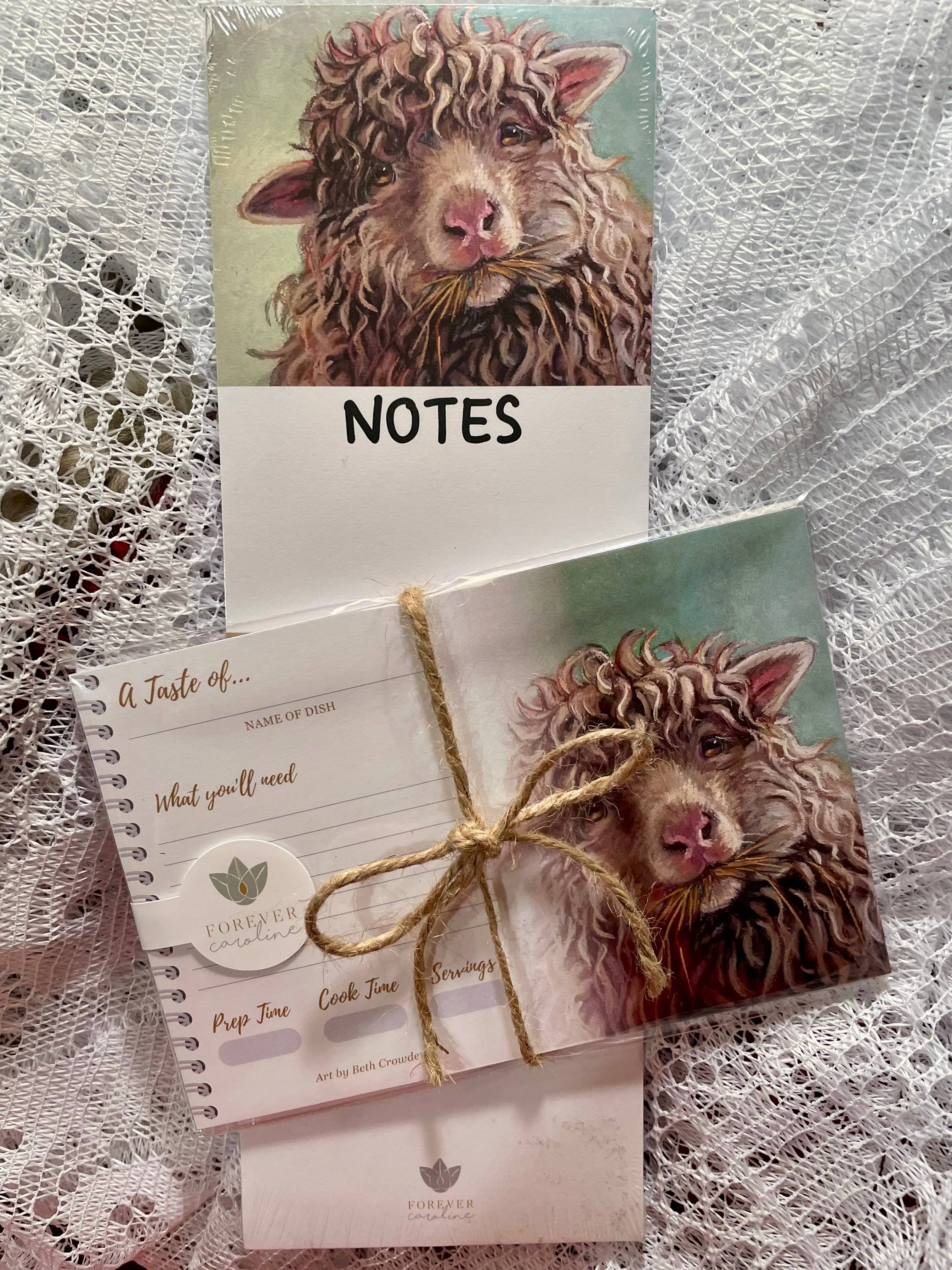 Forever Caroline LLC - Wholesale Recipe Card - Recipe Cards Gift Set w/ Fluffy Sheep Artwork | 8 Cards3