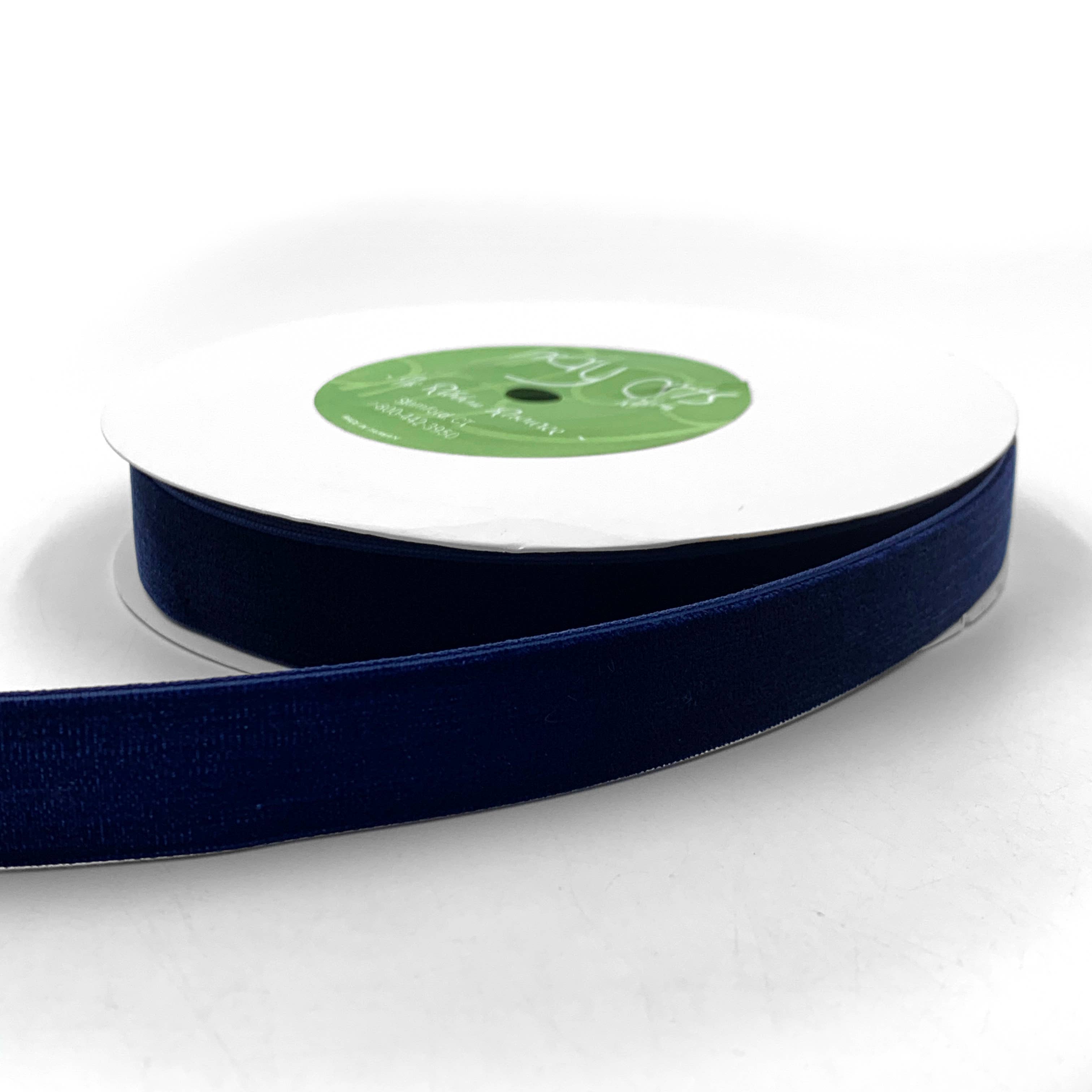 May Arts Ribbon - Wholesale Ribbon - Gift Wrapping - 3/4" Navy Blue Classic Woven Velvet Ribbon0