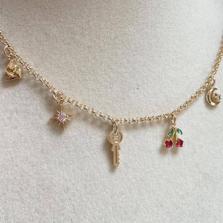 Goldie Charm Bar - Wholesale Individual Charm/Pendant - Mini Key Charm
