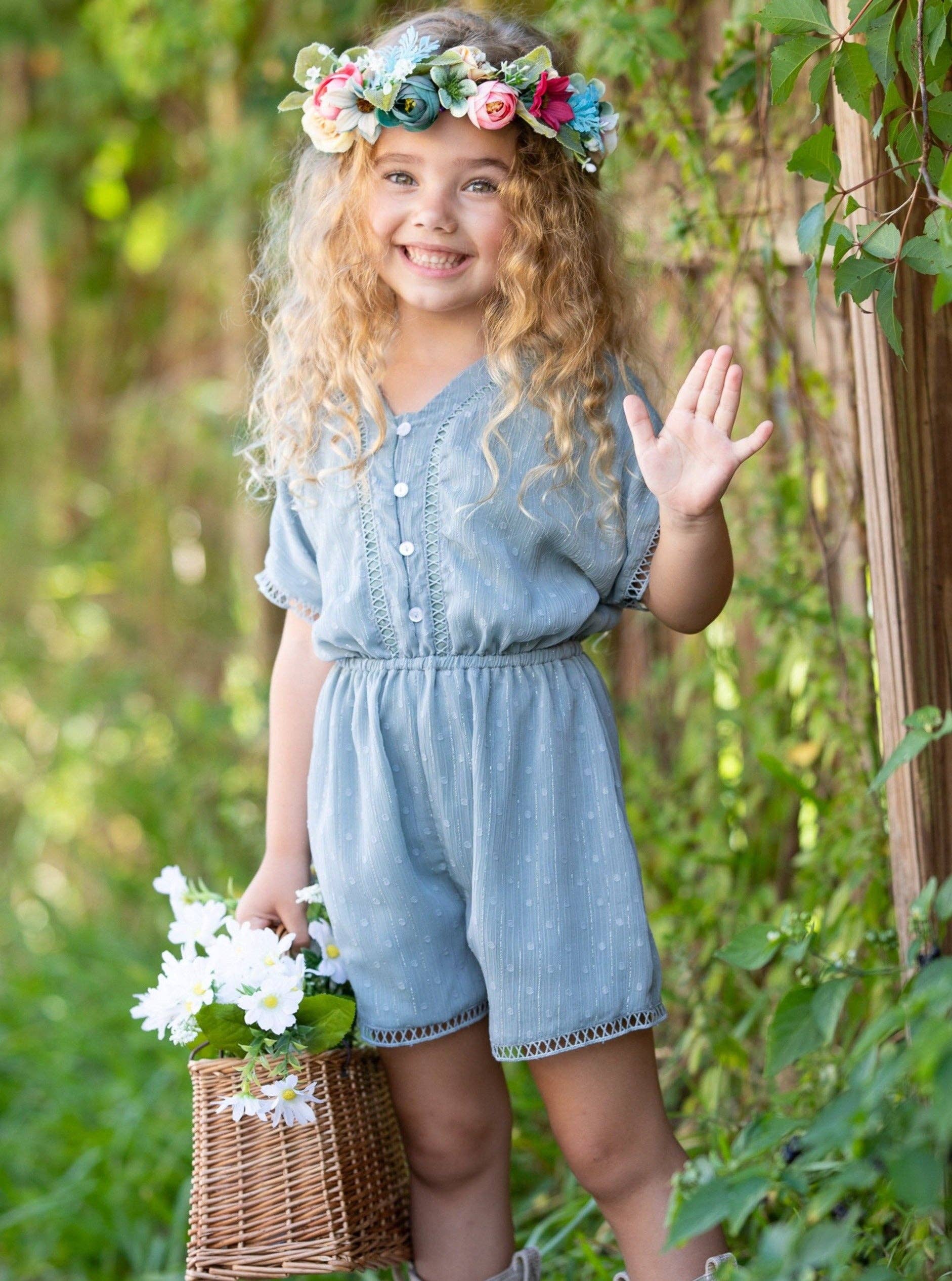 Mia Belle Girls • Wholesale - Vente Combishort – enfant - Barboteuse à manches courtes Graceful Beauty6