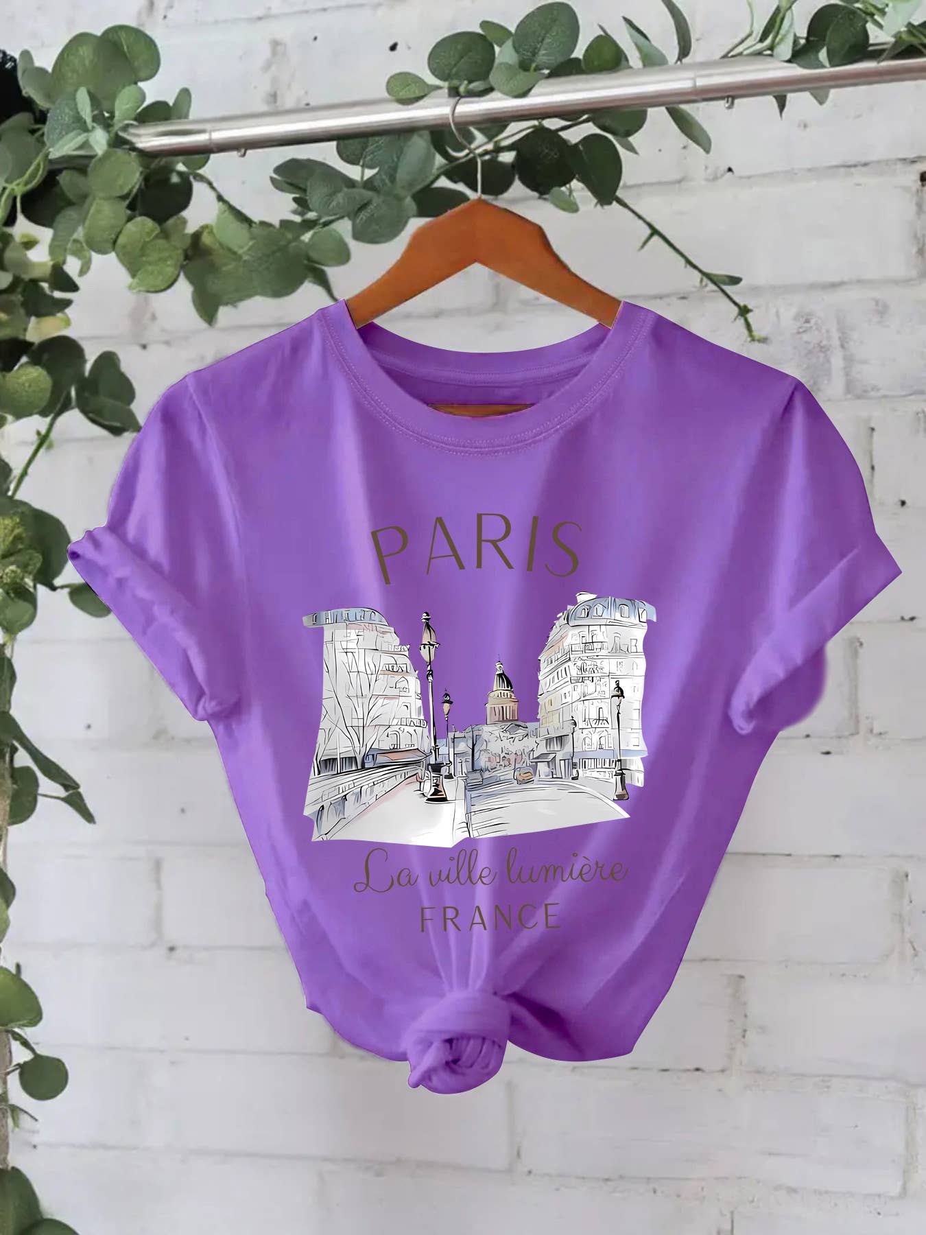 Rosa Clothing - Wholesale T-Shirt - Women's - France PARIS Champs-Elysées Graphic Short sleeve t-shirt0