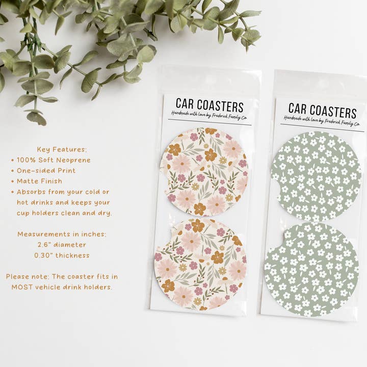 Frederick Family Co. - Wholesale Car Coaster - Women's - Car Coasters, Set of 2 Car Coasters - new