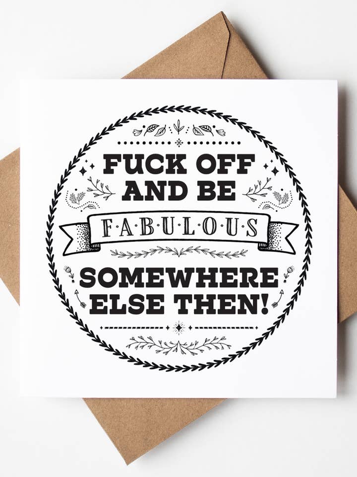 Fuck Off Fabulous Scandi Card (Pack of 6) for wholesale by Sweary Card Lady