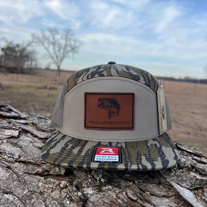 Three Rivers Hat Co. - Wholesale Trucker Hat - Unisex - Bass Silhouette - Flatbill Snapback - Richardson 168P Camo