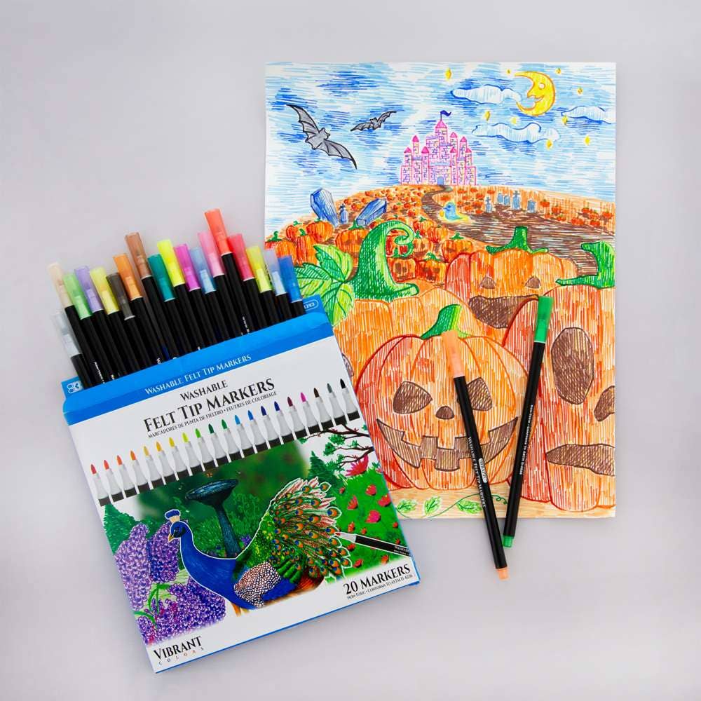 Luna Office Supply -  Everyday Essential - Wholesale Marker - Felt Tip Washable Markers 20 Colors6