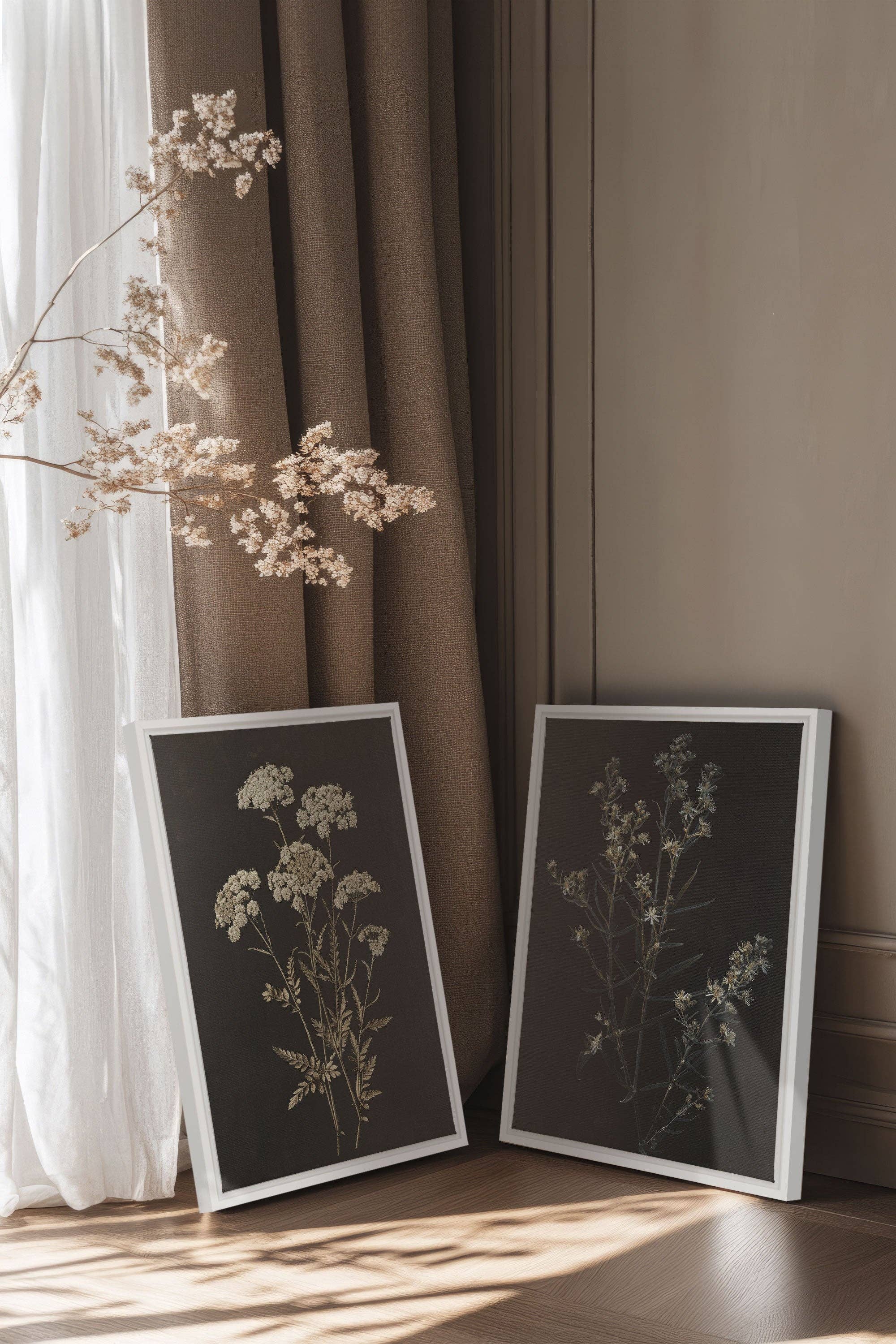 Oleka Canvas - Vente Set d'éléments de galerie photo - DUO FLEURS PRÉCIEUSES, oeuvre sur toile imprimée4