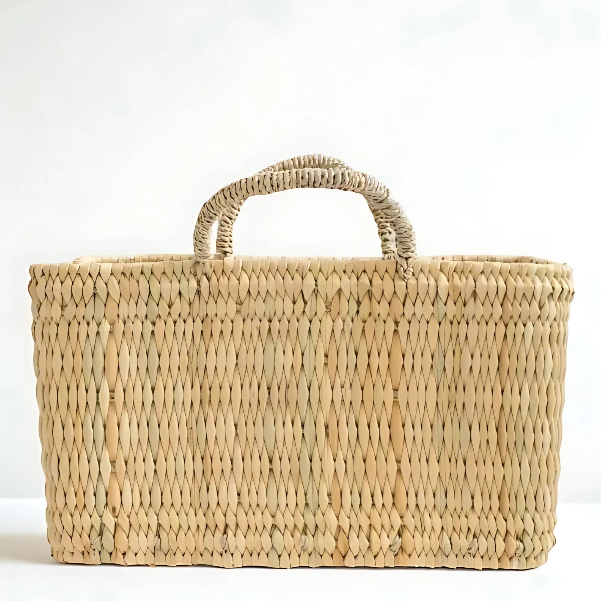 Melecraft - Vente Paniers - Panier de rangement en roseau tissé à la main Décor bohème pour chambre d'enfant1