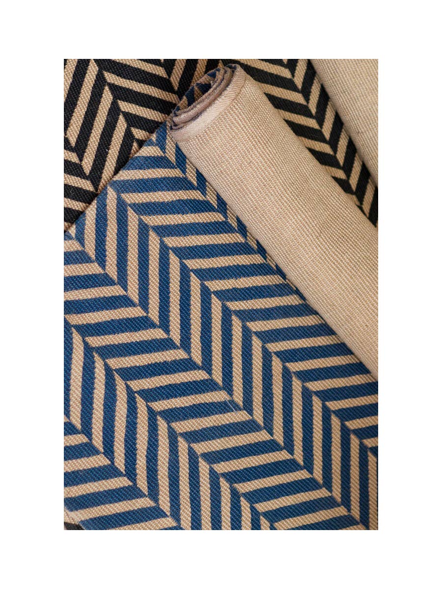 Vagabond Vintage - Wholesale Area Rug - Coir Runner in Natural and Blue0