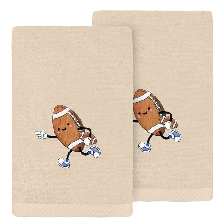Football Player Embroidered Turkish Cotton Hand Towels for wholesale by Khalpera