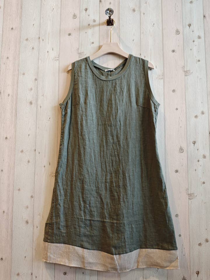 Linen & More - Wholesale Dress - Women's - REF 27146 SLEEVELESS DRESS 100% LINEN