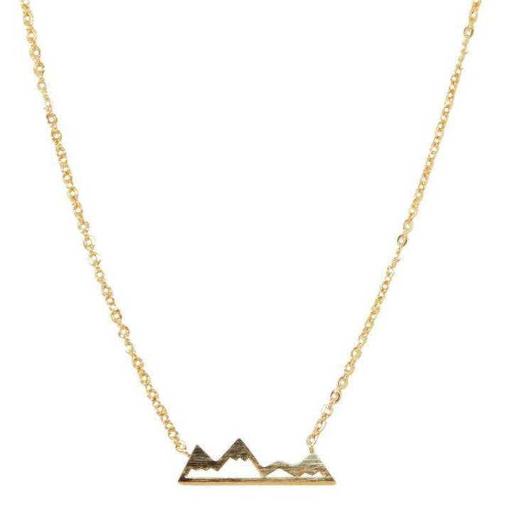 ACUS - Wholesale Pendant/Charm Necklace - Minimal Mountain Range Pendant Gold