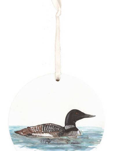 Loon ornament, sø indretning, juledekoration for engroshandel hos Faith and Franklin