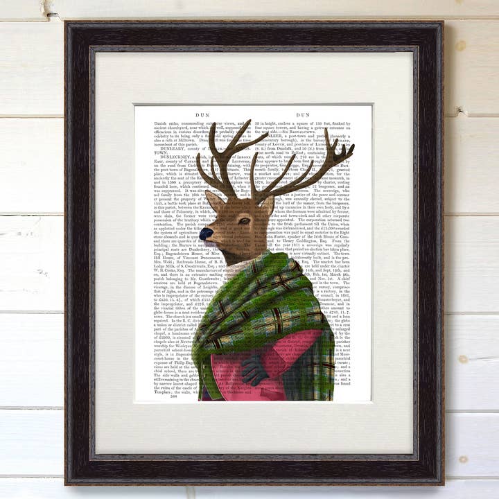 Skotsk hjorte, Sir Shuggy Campbell Portræt Bog kunsttryk for engroshandel hos FabFunky Ltd