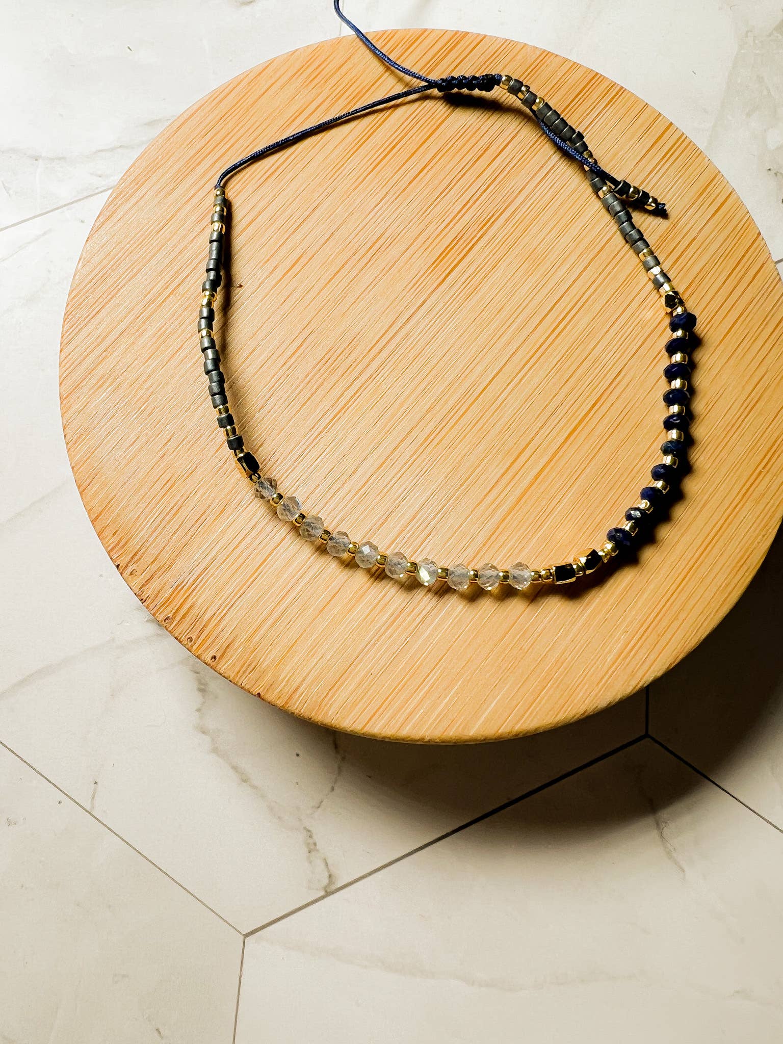 Santore Jewelry Company - Wholesale Beaded Bracelet - Lulu: Gemstone and Seed Bead Thread Bracelet - Adjustable0