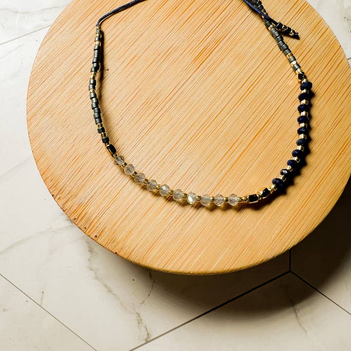 Santore Jewelry Company - Wholesale Beaded Bracelet - Lulu: Gemstone and Seed Bead Thread Bracelet - Adjustable