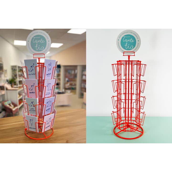 Kaartenhouder voor op de toonbank fel oranje (24 vakken A6 staand) voor wholesale door TANTE TIA