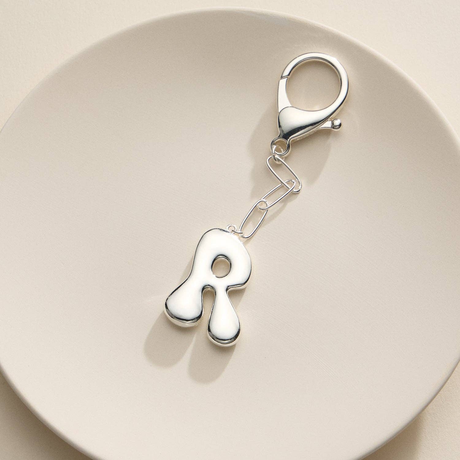 Lilla Haven - Wholesale Keychain - Women's - Bubble Letter Initial Keychain – Gold and Silver Tone Personalized Charm11