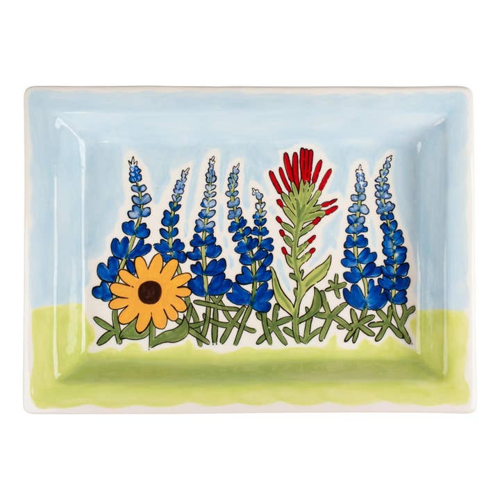 Plateau Bluebonnet Fleurs Sauvages pour la vente par Glory Haus