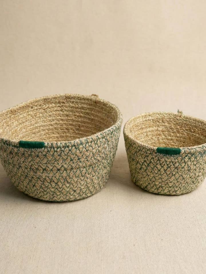 HANDMADE BASKET ZIG ZAG PRADO FAIR TRADE for wholesale by Veraluna Sustainable Clothing