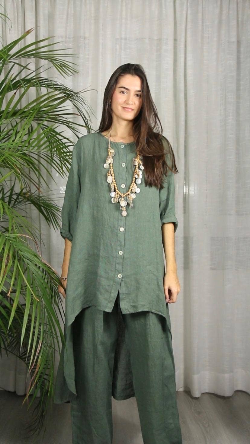Linen & More – wholesale Top & pants set (NOT Loungewear) – Women's – REF 17261 SET BLOUSE AND LINEN PANTS 100%5