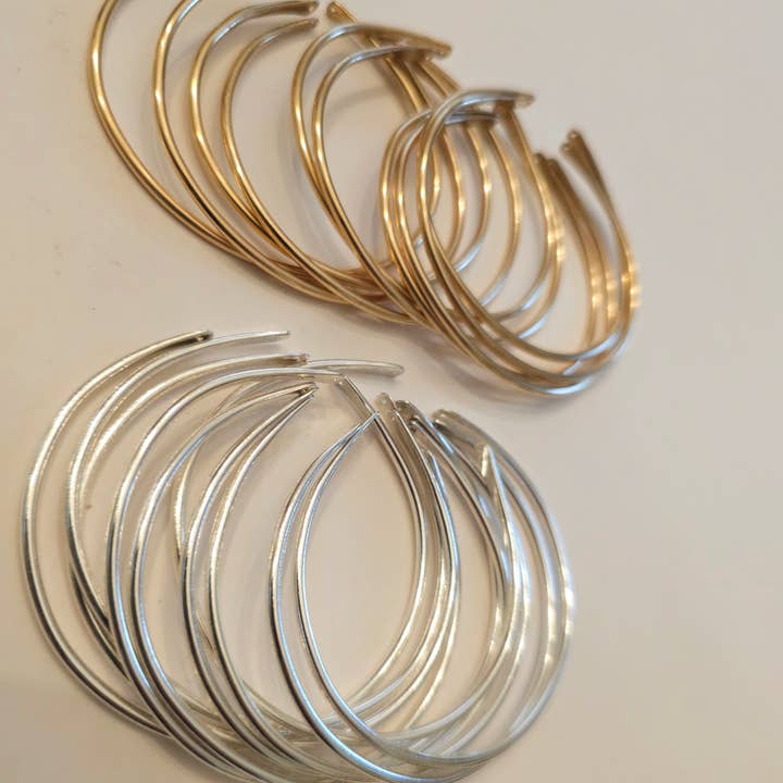 Half Moon Jewelry Designs - Wholesale Cuff Bracelet - Permanent Bangle blank for permanent jewelry, Thick round