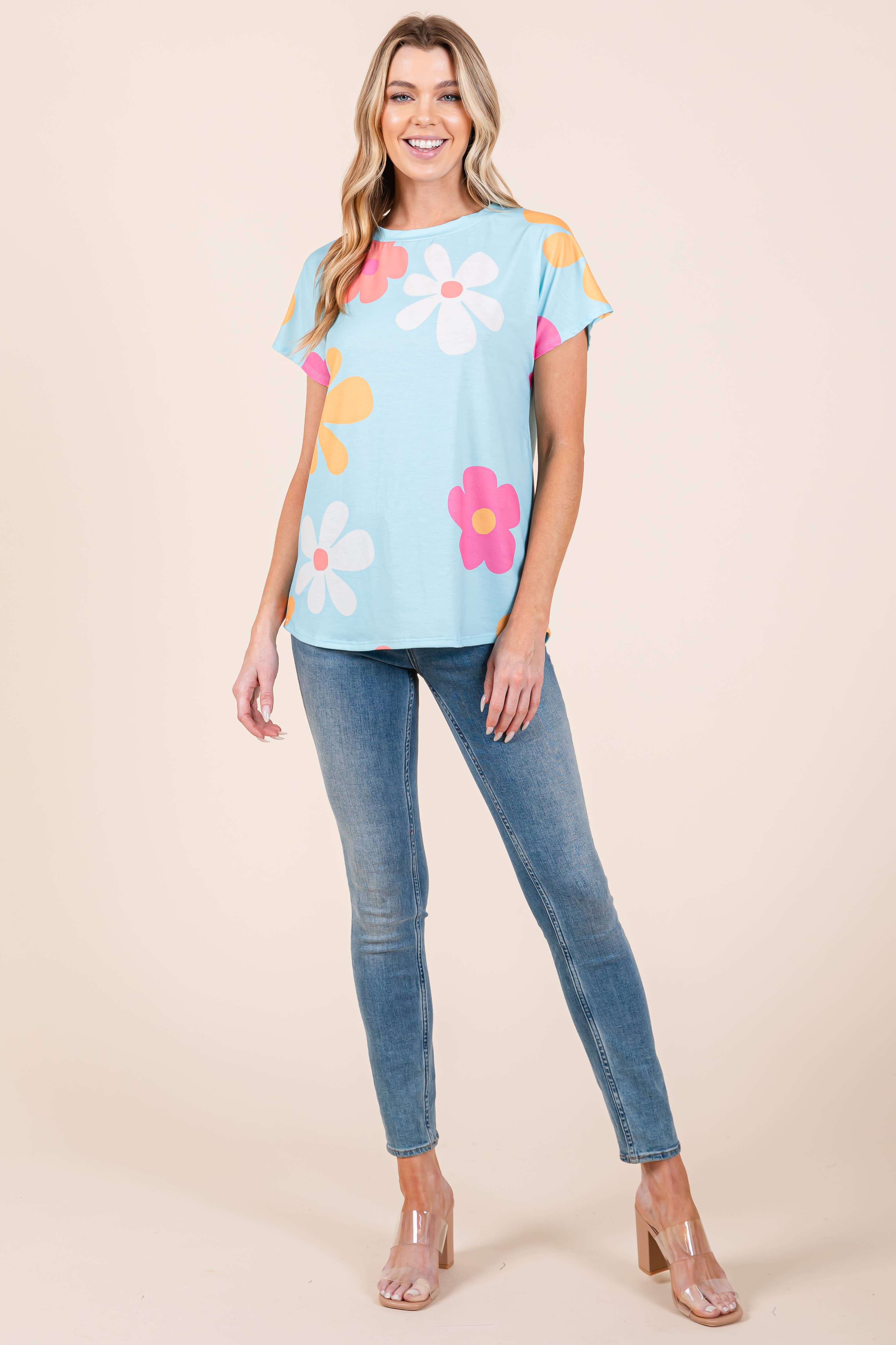 BOMBOM - Wholesale T-Shirt - Women's - TA2192 Boho Floral Print Tee4