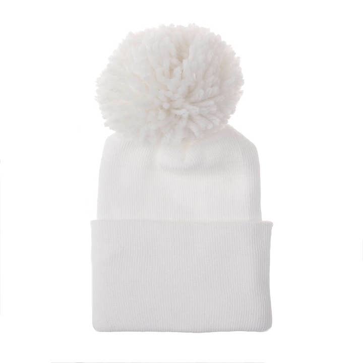 Jamie Rae Hats - Vente Bonnet pour nouveau-né – bébé - Bonnet pompon pour nouveau-né à l'hôpital3