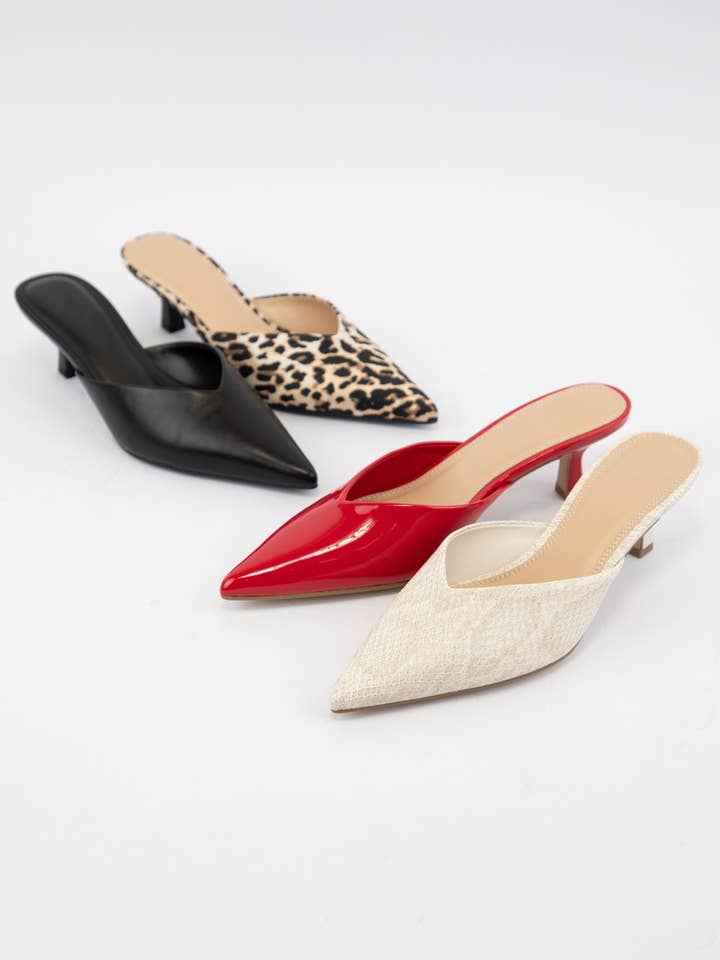 CCOCCI - Wholesale Low heels – Women′s - JAVANA V-CUT TOPLINE POINTED-TOE KITTEN HEELS7