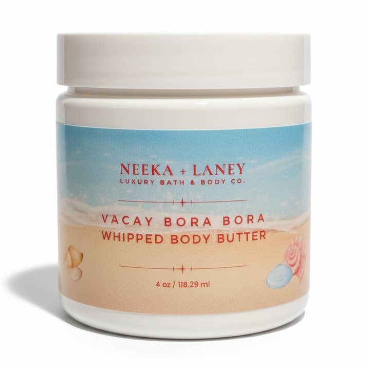 NEEKA +LANEY WHIPPED MANGO & SHEA VACAY BUTTER BORA BORA 4oz for wholesale by NEEKA + LANEY