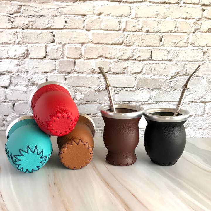 Leather Yerba Mate gourd & Bombilla SET for wholesale by Matear