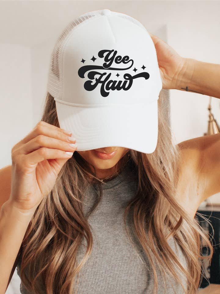 CASQUETTE Yee Haw TRUCKER WHTBLK pour la vente par Keep it Gypsy
