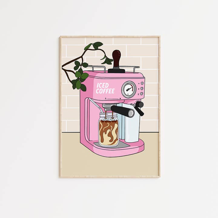 Iced coffee print for wholesale by Howrad Studios