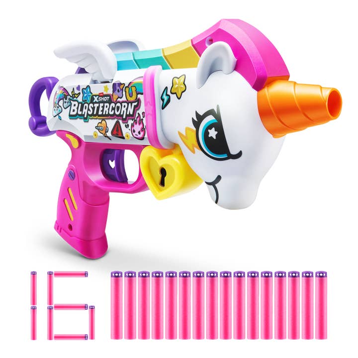 The Zoofy Group , LLC - Wholesale Classic Toy - Kids - ZURU-X-SHOT-BLASTERCORN-SERIES 1-UNICORN BLASTER