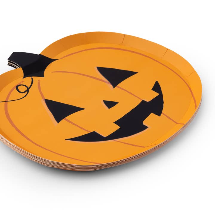 Bonjour Fête - Wholesale Disposable Plate - ORANGE JACK-O-LANTERN SMALL PLATES1