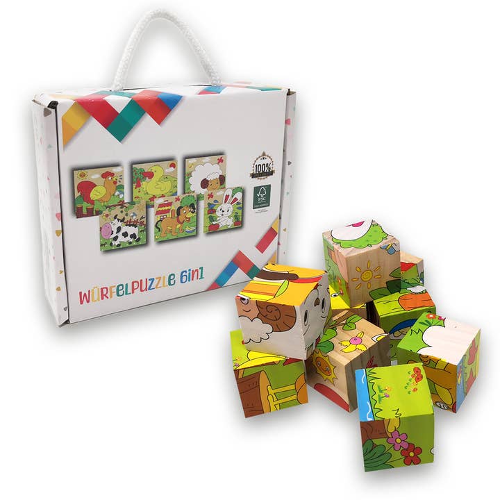 Puzzle de cubos 6 em 1 por atacado de B&W Werbeartikel GmbH - B&W