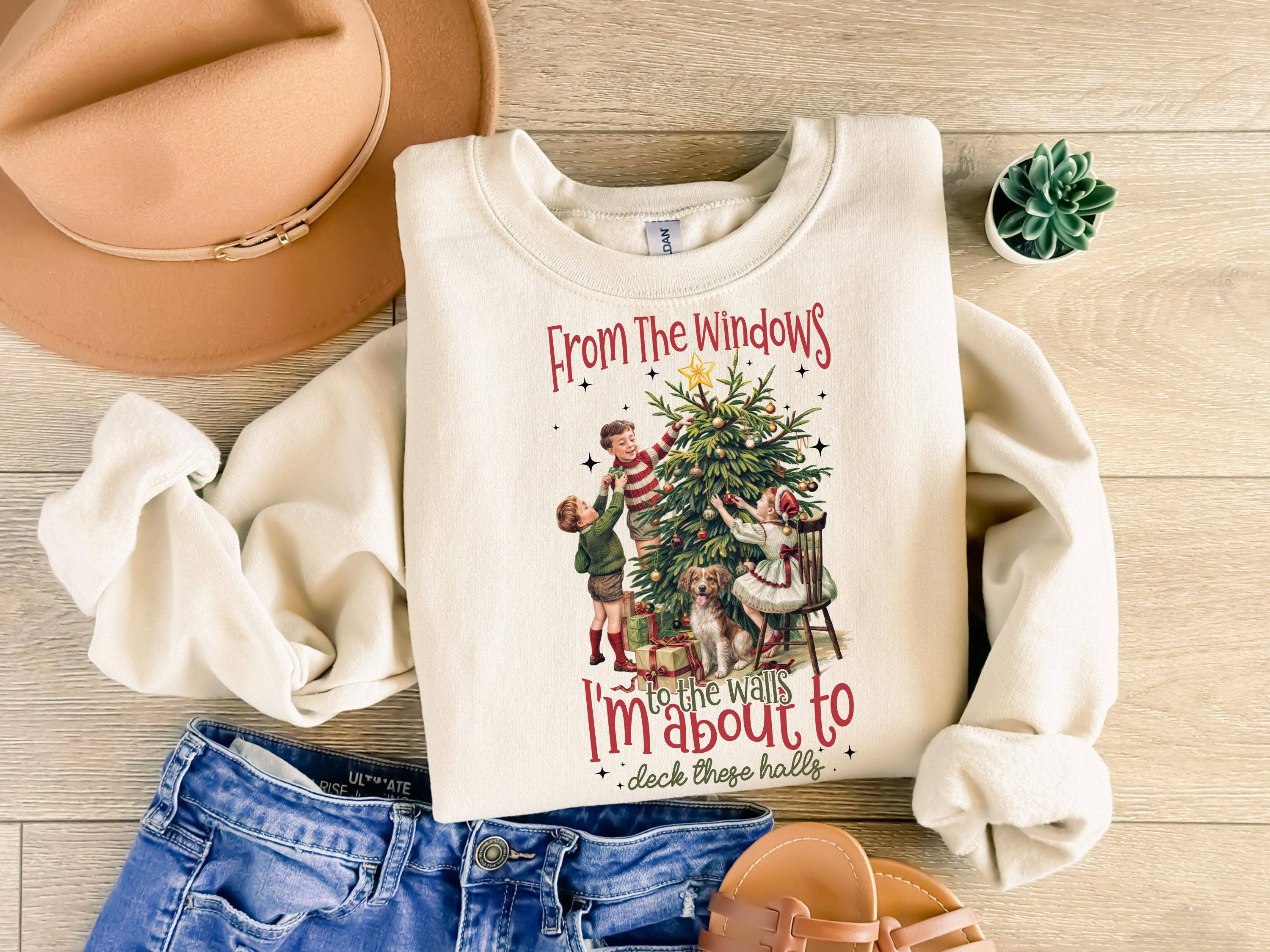 NVC Ecommerce LLC - Wholesale T-Shirt (Graphic) - Women's - I'm About To Deck These Halls Shirt, Christmas Sweatshirt2